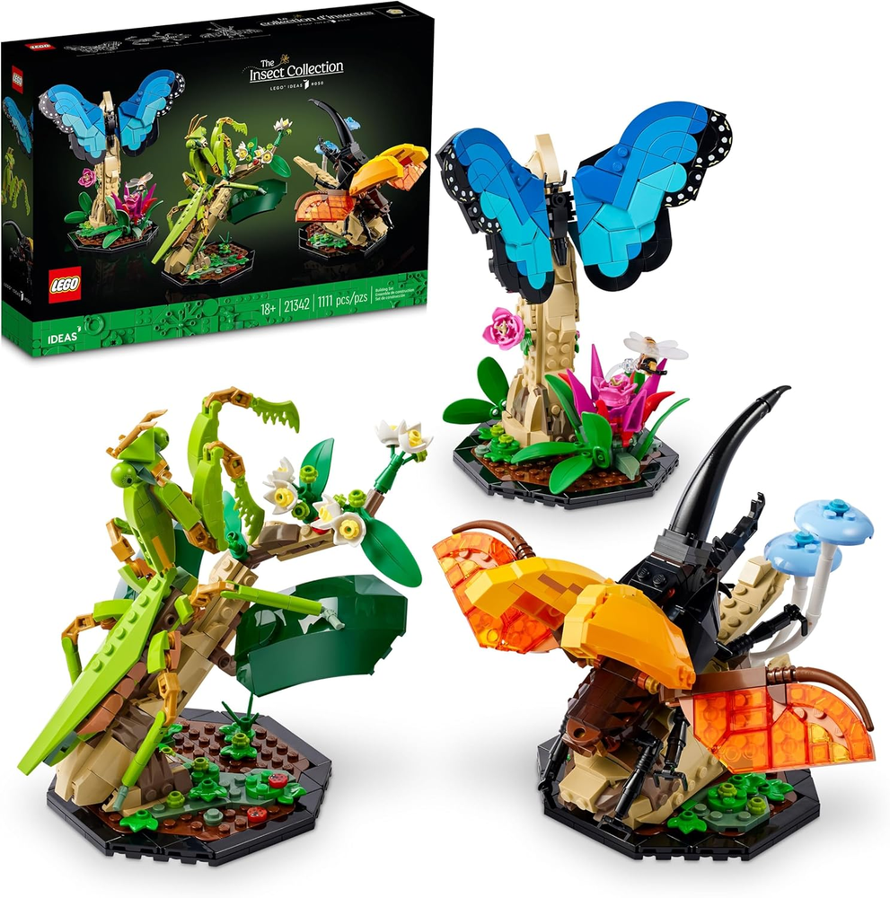 LEGO Ideas The Insect Collection, Fun Gift for Nature Lovers, with Life-Size Blu
