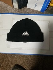 ADIDAS Climawarm Fall Autumn Winter Beanie Hat Black UNISEX CUFFED KNIT Stretch