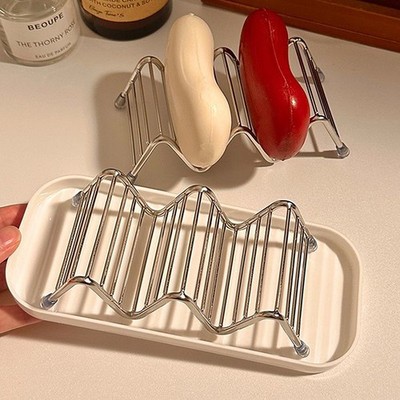 Stainless Steel Soap Rack Drainage Soap Tray Multifunctional Bathroom Storage