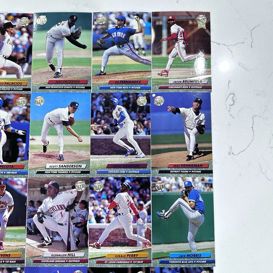 Lote de 25 tarjetas de béisbol Fleer Ultra 1992 estrellas Bobby Bonilla John Wetteland Foto 3 de 4