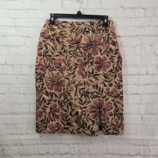 VTG Talbots Womens Skirt Sz 4 Tropical Floral Travel Whimsygoth 90s Y2k Slit