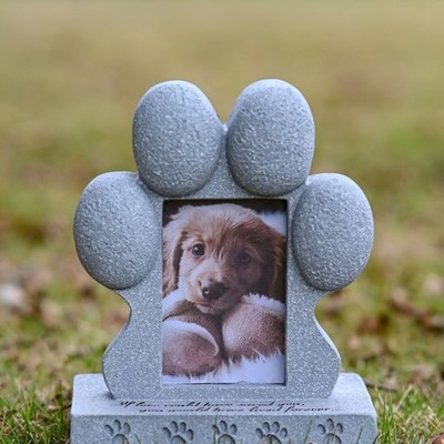 Haustier Garten Gedenkstein Pfotenabdruck Marker für Hunde und Katzen Außenbereich
