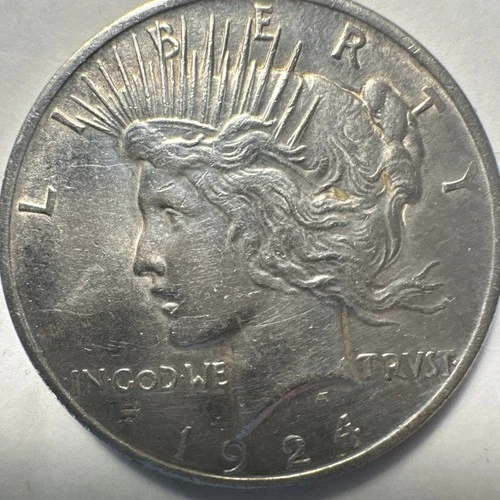 1924 Philadelphia Mint Silver Peace Dollar Au