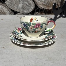 Royal Cauldon England - Victoria - Tea Cup & Saucer Trio- Vintage Pottery - 15cm