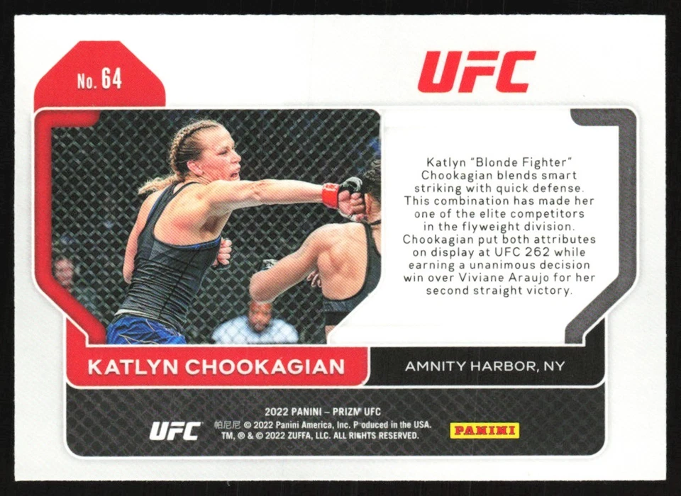 2022 Panini Prizm UFC Katlyn Cerminara/ Chookagian #64 - Image 2 of 2