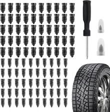 100PCS Tire Plug Kit with Screwdriver,Rubber Flat Tire Repair Kit for Fast Re...