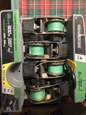 SmartSnaps RETRACTABLE RATCHET TIE DOWN STRAPS 6FT 4PK 500LBS 