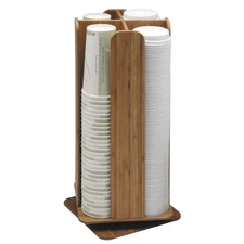Cal-Mil 378-60 Bamboo Revolving Cup/Lid Organizer