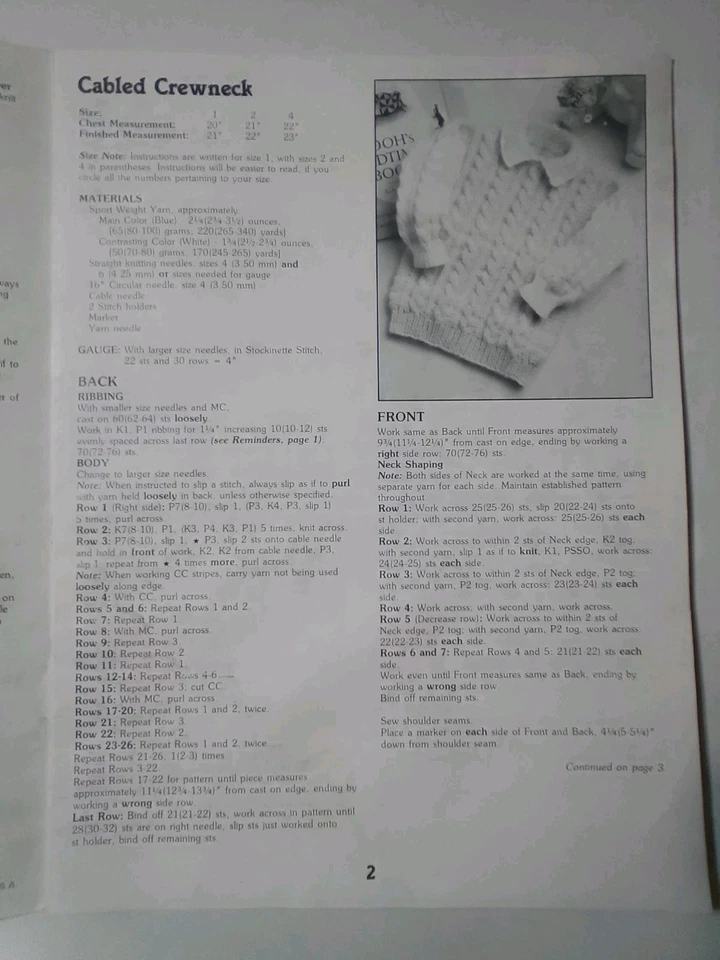 ADORABLE BABIES 3 ~ 7 Knitting Designs Carole Prior ~ Leisure Arts Booklet #935 - Image 3 of 4