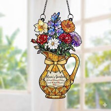 Personalized Moms Garden Suncatcher Acrylic Window Decor Gift