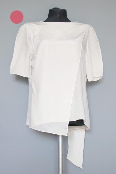 Women Akris Shirt White Silk 38 / M / 46