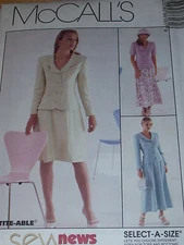 🌹UNCIRCULATED McCALL'S #8616-LADIES JACKET & TWO LENGTH SKIRT PATTERN  8-14 FF