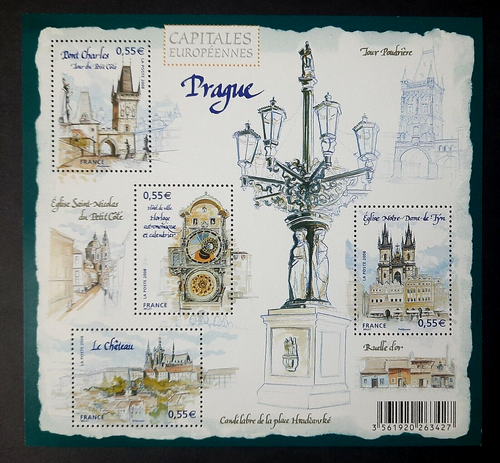 France - "ARCHITECTURE ~ EUROPEAN CAPITALS ~ PRAGUE" Mini Sheet MS 2008 - Picture 3 of 12