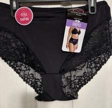 NEW NWT Maidenform Shapes Shapewear Firm Control Lace Brief Black Medium M