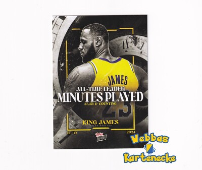 2024 Topps NOW NBA 010 LeBron James Base LA Lakers King All-Time Leader Minutes