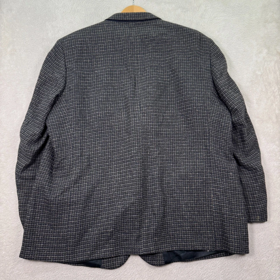 复古 Alexander Lloyd Blazer 夹克男式 54R 灰色纹理单排扣二手状况完好 — 第 3/4 张图片