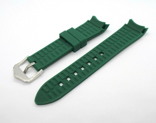 Cinturino Orologio Cinturino in Gomma Silicone Impermeabile Estremità Curva Verde Premium 20 mm 22 mm - Foto 6 di 10