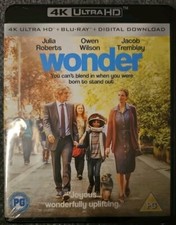 Wonder 4K Ultra HD + Blu-ray Brand New Sealed