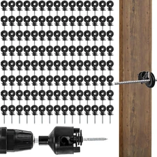 120 Pack Electric Fence Insulator, Fence Ring Post Insulator, Screw-In Insulator