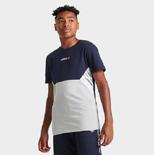 Adidas Boys' Originals Linear Spirit T-Shirt, Style IL9340, Size L, Blue/Grey