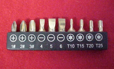 10Pc Torx Bit Set, Titanium Nitride Gold Coated 6 Point Screwdriver ...