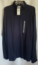 TOMMY HILFIGER Men's XXL 2XL Pull Over 1/4 Zip Navy Blue Cotton NEW w/ Tags