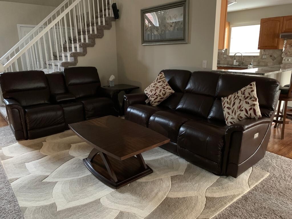 used living room leather furniture set eBay