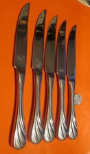 LOT OF 5 International Stainless Steel  Dinner Knives