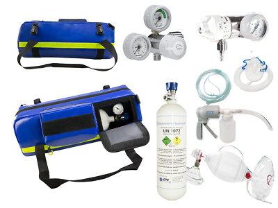 2L Flasche medizinischer Sauerstoff   O2 + optionales Zubehör z.B. Druckminderer