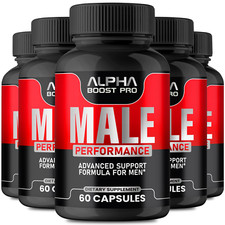 (5 Pack) Alpha Boost Pro Male Pills - AlphaBoostPro Supports Vitality for Men