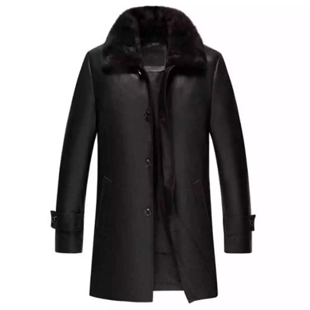 Mens three quarter shop length trench coat