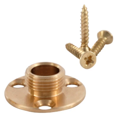 ElekTek Solid Brass Back Plate Lamp Holder Mount, 1/2" Mounting Boss with Screws