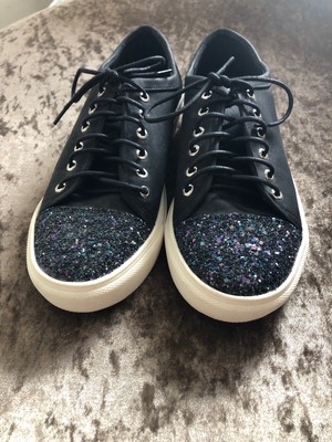 black sparkly trainers womens