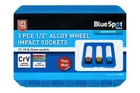 Blue Spot Tools 3 PCE 1/2" Alloy Wheel Impact Sockets (17, 19, 21mm) 01545