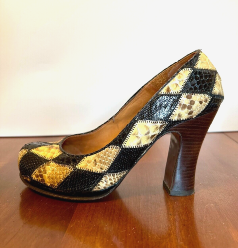 CHIE MIHARA 39 Snake Skin Leather Pumps Shoes Leather Soles WATCH VIDEO NOW