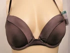 TWO Bras Tuxedo Push Up Satin Trim Maidenform 8181  Chocolate Brown