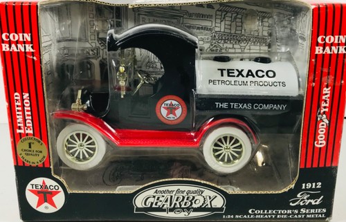 Gearbox Limited Edition 1:24 Diecast 1912 Ford Texaco Oil Tanker Coin Bank NIB