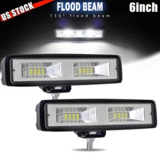 Pair 6inch Led Driving Light 48w Flood Off Road Truck Atv Suv 4wd Backup Driving