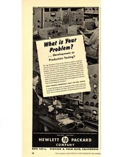 1942 HEWLETT PACKARD CO. PRINT ADVERT, PALO ALTO, CALIFORNIA, OSCILLATOR, ADVERT