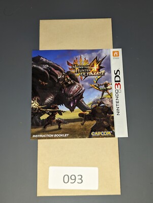 Monster Hunter 4 Ultimate (Nintendo 3DS, 2015) **MANUAL ONLY**