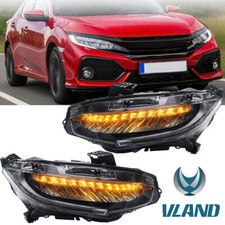 Pair LED Headlights Turn Signal Sequential Indicator For 2016-2021 Honda Civic