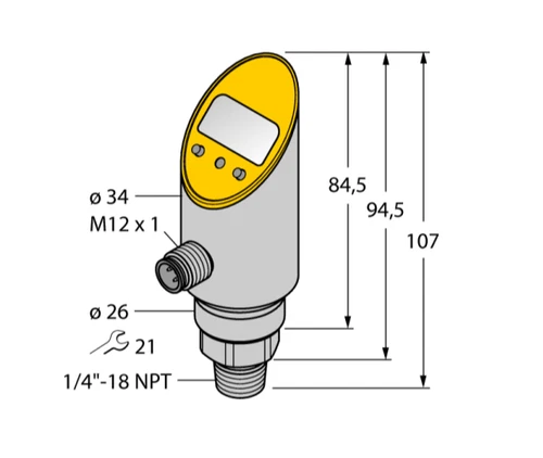 Turck PS001V-303-2UPN8X-H1141 Pressure Sensor 1/4"-18NPT