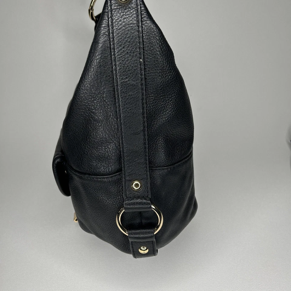 :Authentic Vntg MICHAEL KORS Fulton Black Pebbled Leather Shoulder Bag *Rare* - Image 3 of 4