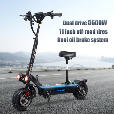 60v 5600W Electric Scooter Adult Dual Motor 11inch Off Road Tires Fast Speed 