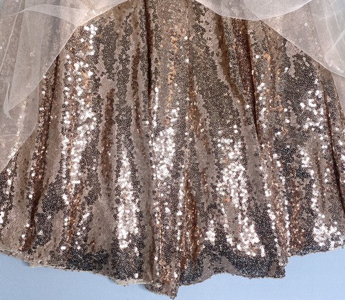MONNALISA Girls Gold Tulle Sequin Skirt 6 Yrs NWT Holiday Party Sparkle - Picture 2 of 5