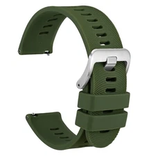 WOCCI Silicone Watch Band with Arch Stripes Texture 18mm 20mm 22mm 24mm 26mm