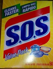 NEW IN BOX CLOROX S.O.S STEEL WOOL SOAP PADS VALUE PACK BIG 50ct Reusable Sale