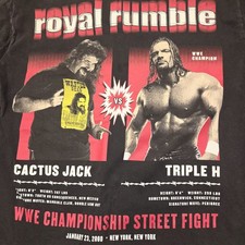  WWE Royal Rumble January 23, 2000 Cactus Jack vs Triple H T-Shirt Small Reprint