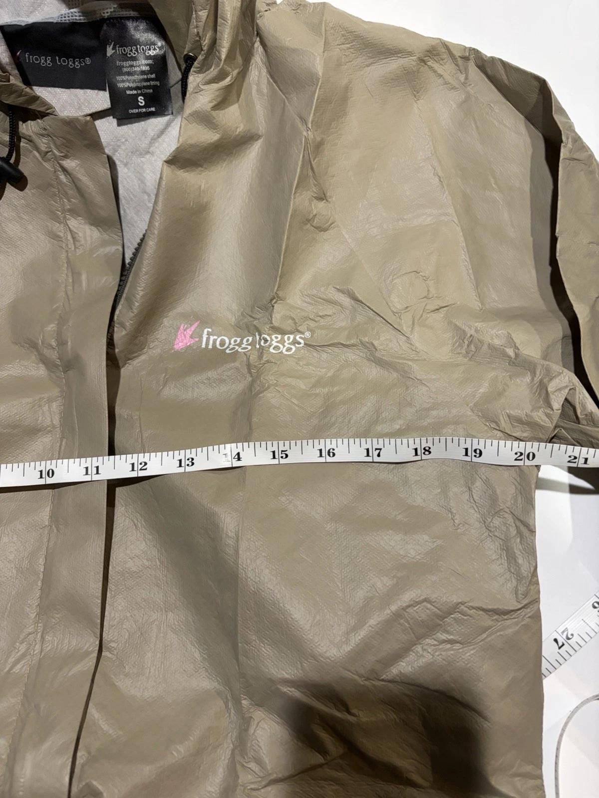 Frogg Toggs Womens Ultra-Lite2 Rain Suit Small Khaki Jacket Pants Packable New - product detail image 4
