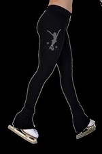 ChloeNoel P622F All Black 3" Waist Band Light Weight Fleece Figure Skating Pants